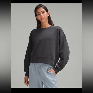 Lululemon Ribbed Softstream Perfectly Oversized Cropped Crew Black Size 6